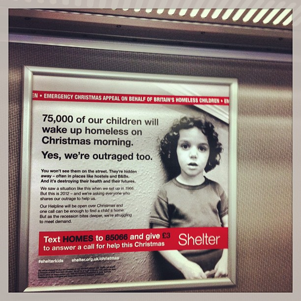 Shelter train advert