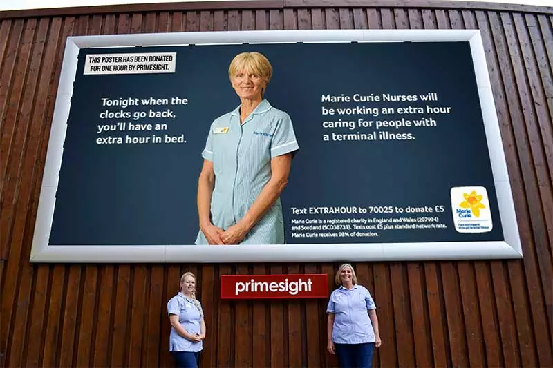 Marie Curie's Extra Hour campaign poster