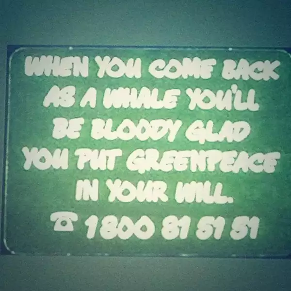 Greenpeace legacy beer mat