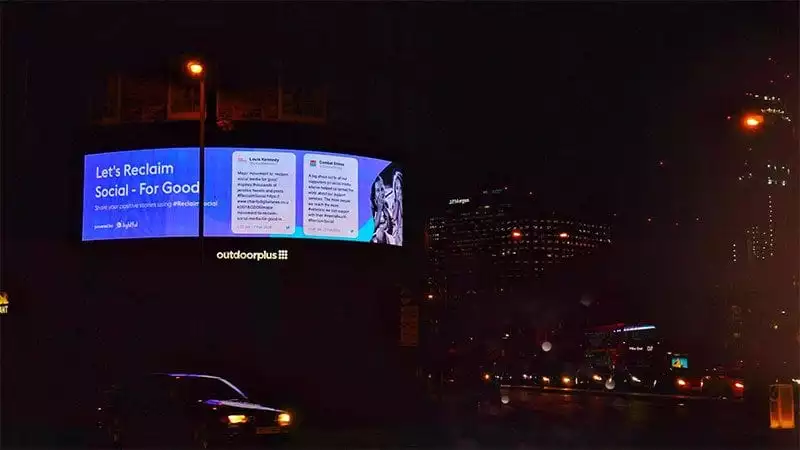 #ReclaimSocial on outdoor advertising board