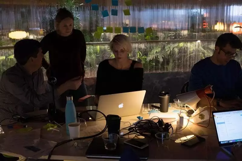 Participants in Lightful's hackathon with Comic Relief
