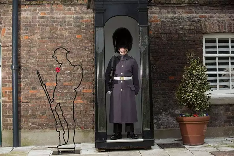 There But Not There silhouette and guardsman at the Tower of London