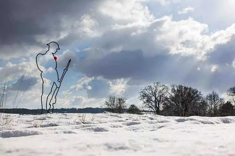 There But Not There silhouette in snowy Kent landscape