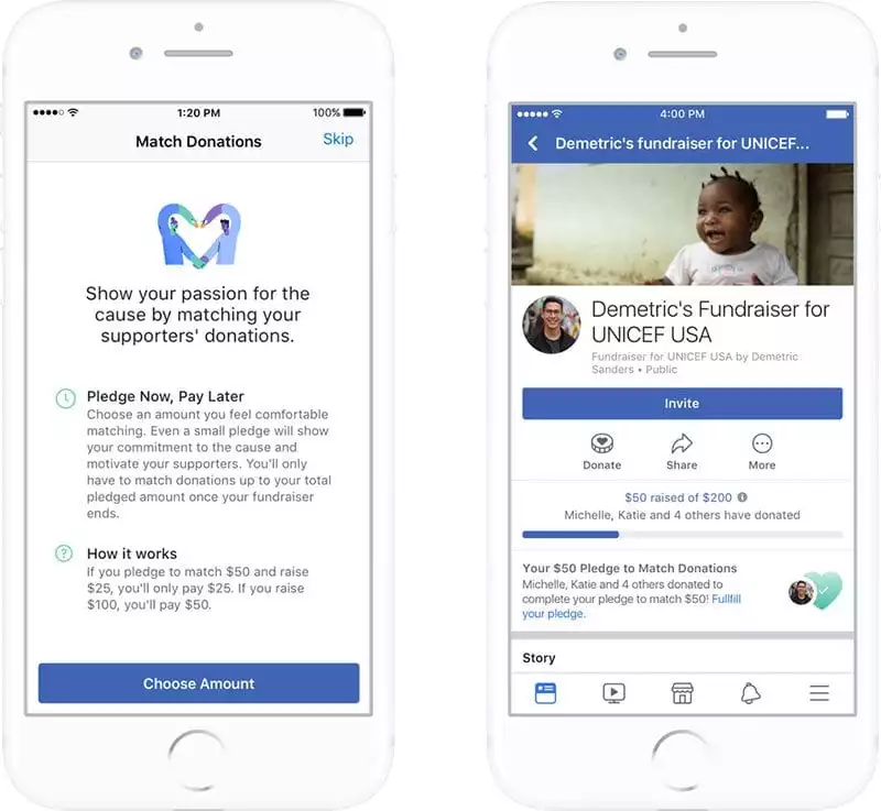 Facebook fundraisers - setting up process