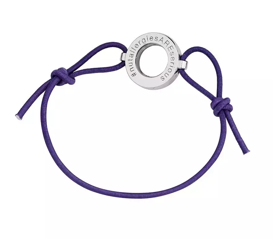 #NutAllergiesAREserious on the Amy May Trust purple wristband