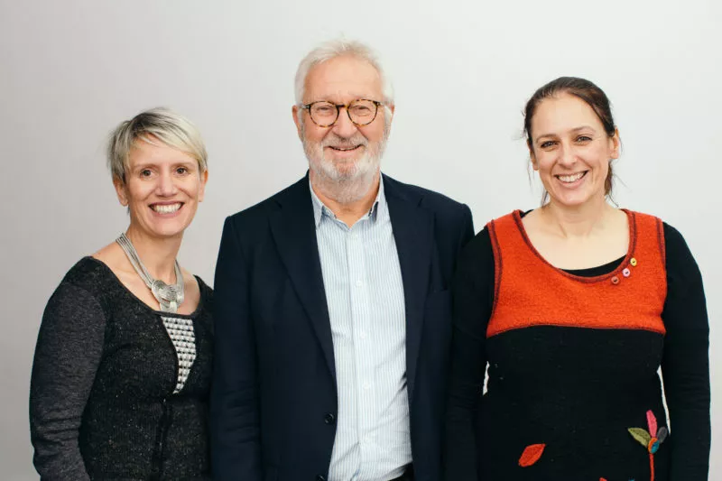 2019 Individual Philanthropy Award winners World Heart Beat Music Academy (left to right)_ Sal Goldsmith, Nick Thomlinson and Sahana Gero. Photo by James Allan.