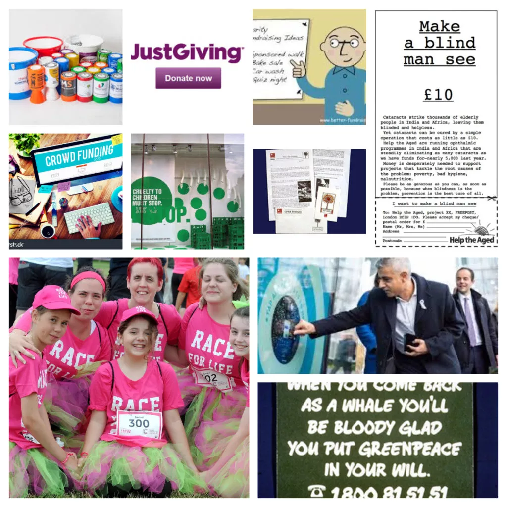 Fundraising campaigns collages