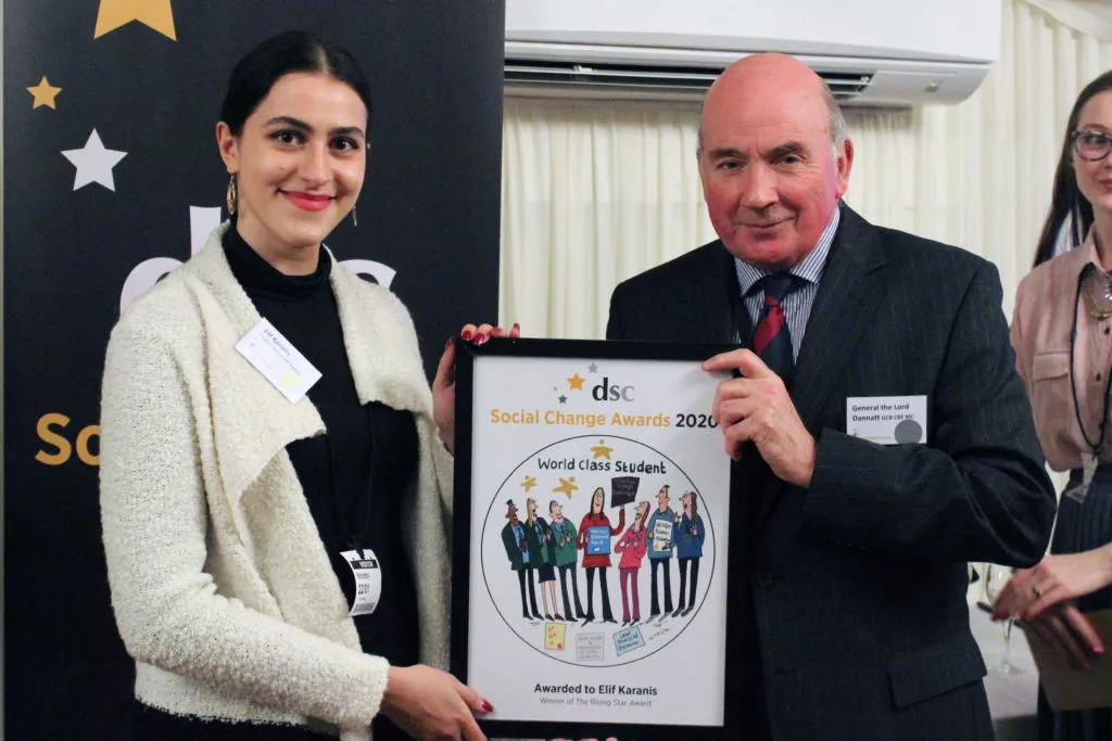 Elif Karanis at the DSC Social Change Awards 2020