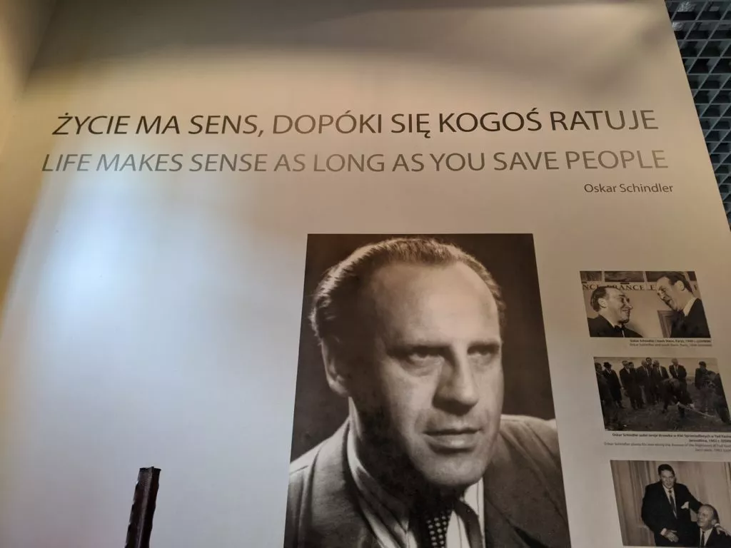 Quote from Oskar Schindler - photo: Oli Hiscoe