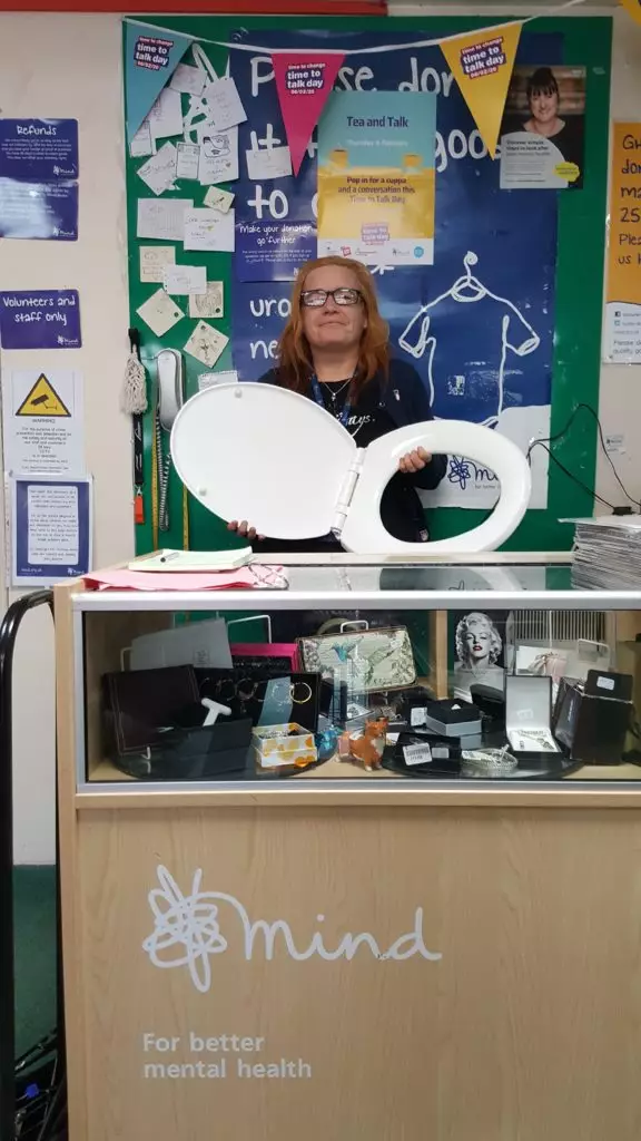 Toilet seat donated to Mind's Guisborough shop