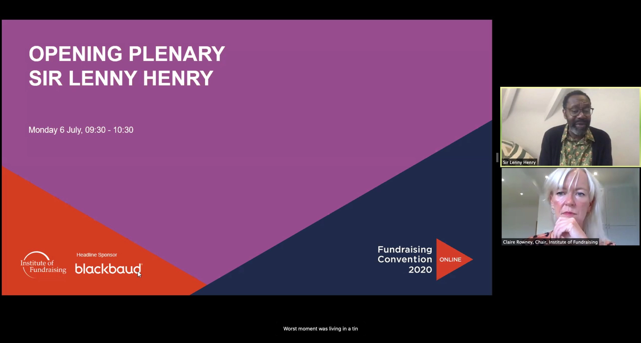 Sir Lenny Henry's opening plenary for IoF Convention 2020