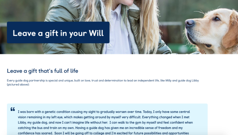 Guide Dogs legacy page