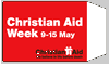 Christian Aid Week 9-15 May on a red envelope