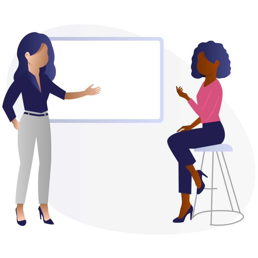 Black Women Using a White Board - BlackIllustrations