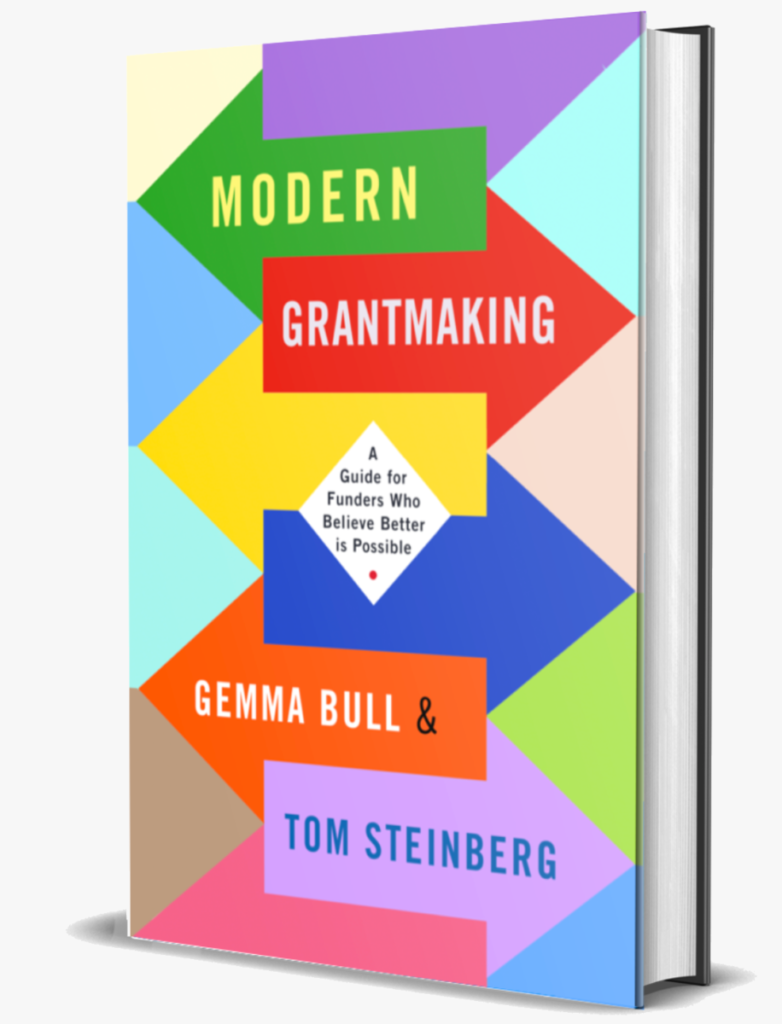 Modern Grantmaking, book cover from a side angle