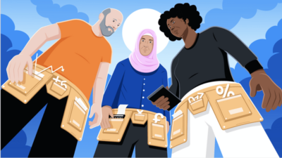 Financial literacy illustration for the FT by Eliot Wyatt