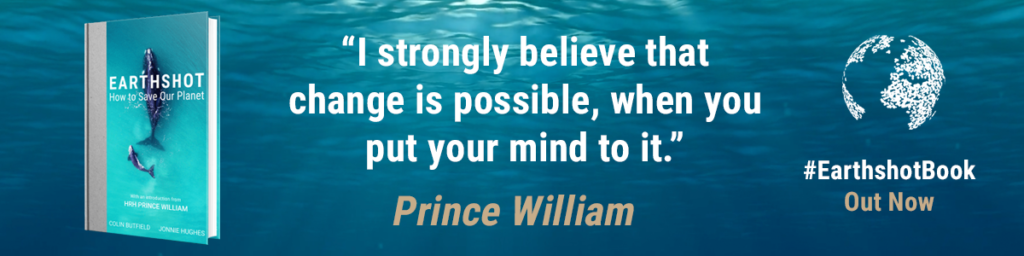 Earthshot book promo featuring quote from Prince William.