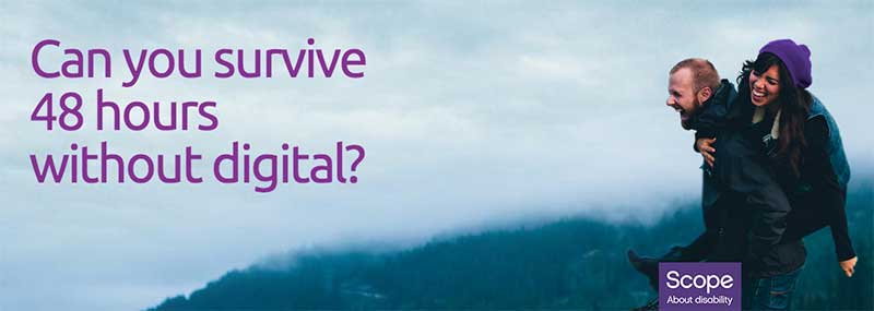 Digital Detox for Scope - campaign promotion featuring a couple of people on a hillside