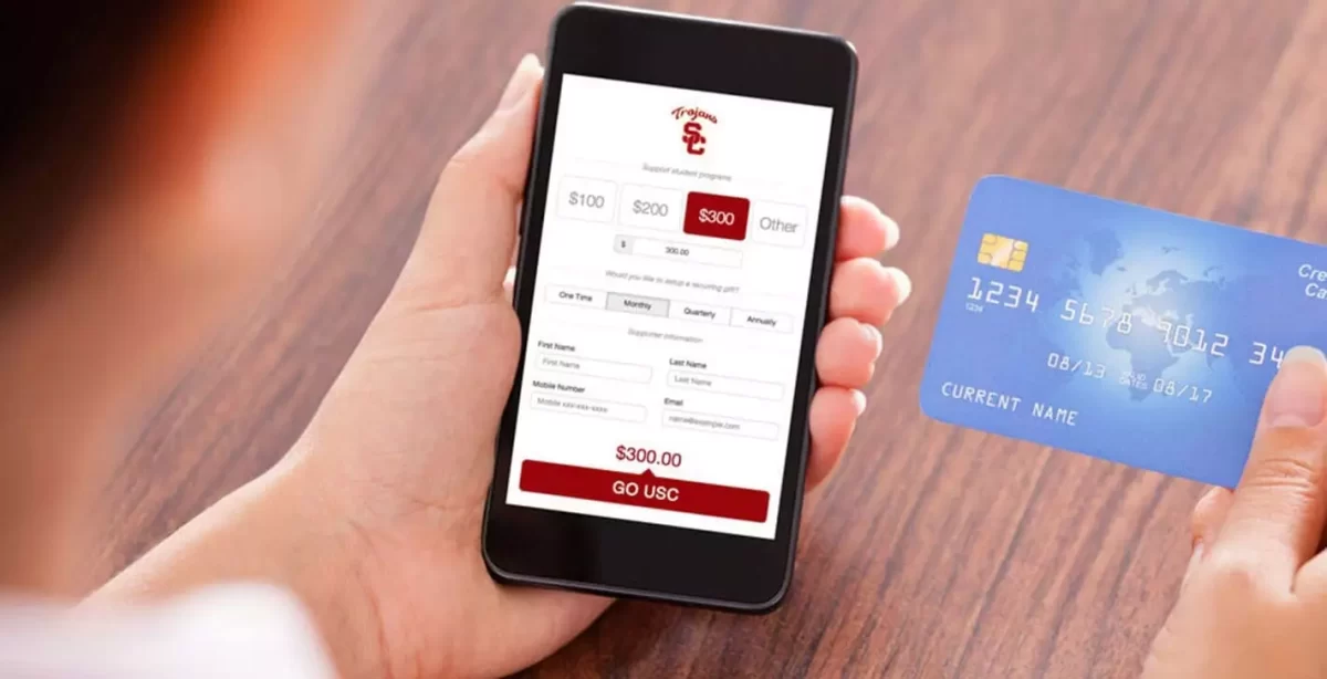 Giving to charity by mobile phone. Image: Blackbaud.com