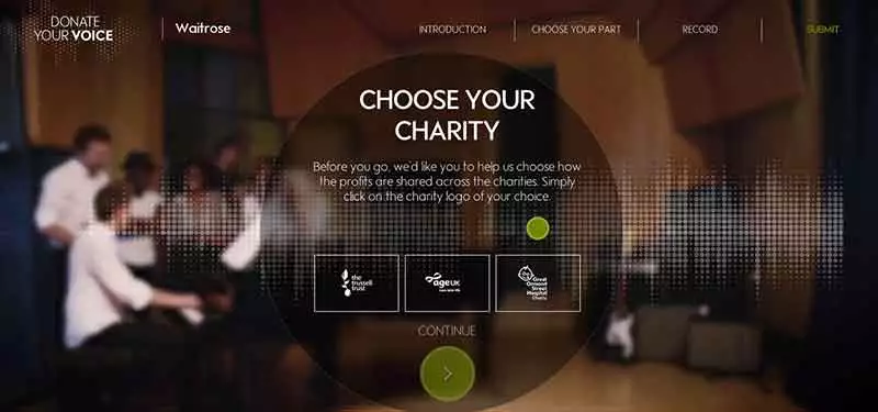 Waitrose Donate Your Voice to Charity - 2014 campaign