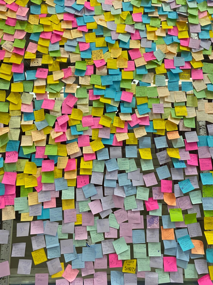 Many colour post-it-type stickers. Annie Vo on Unsplash.com