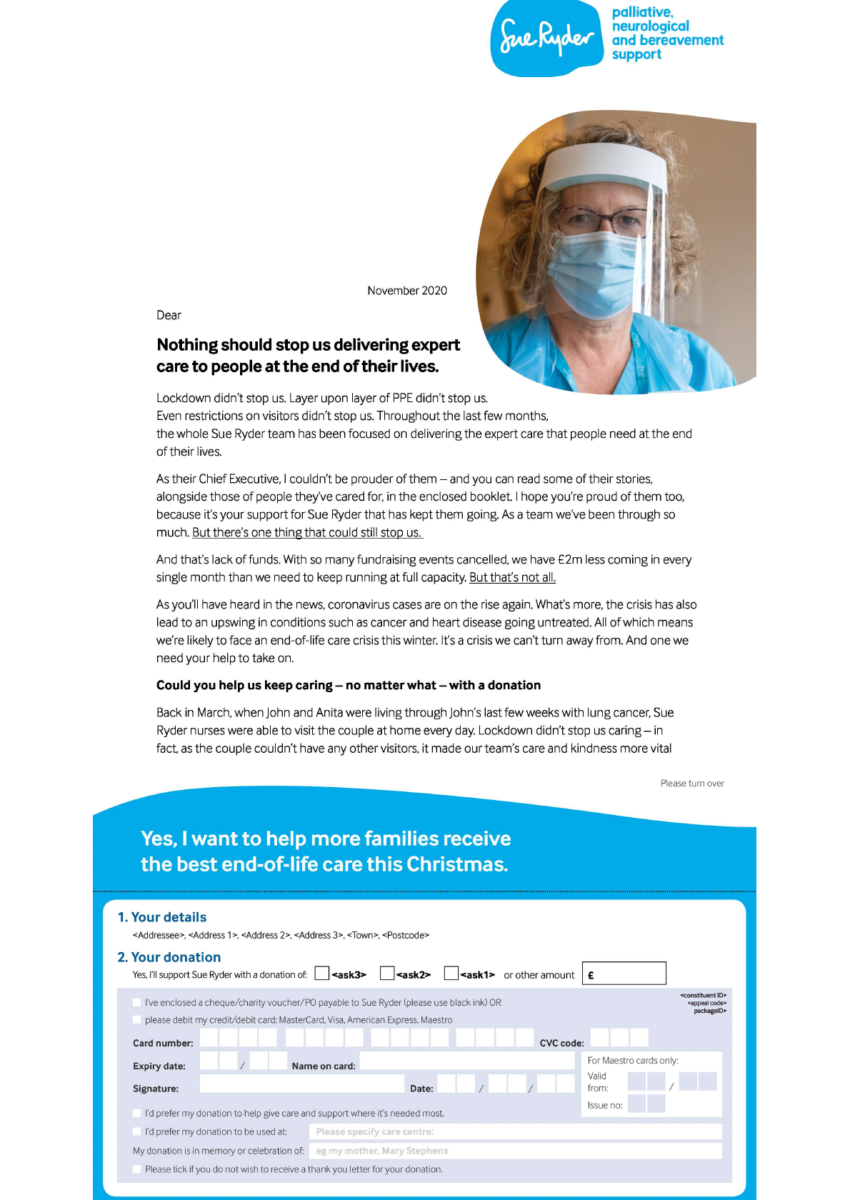 Sue Ryder letter