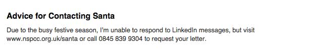 How to contact Santa - not by LinkedIn but via NSPCC
