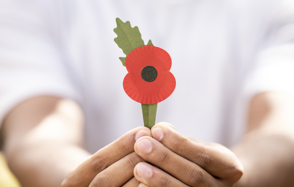 RBL poppy on member of public