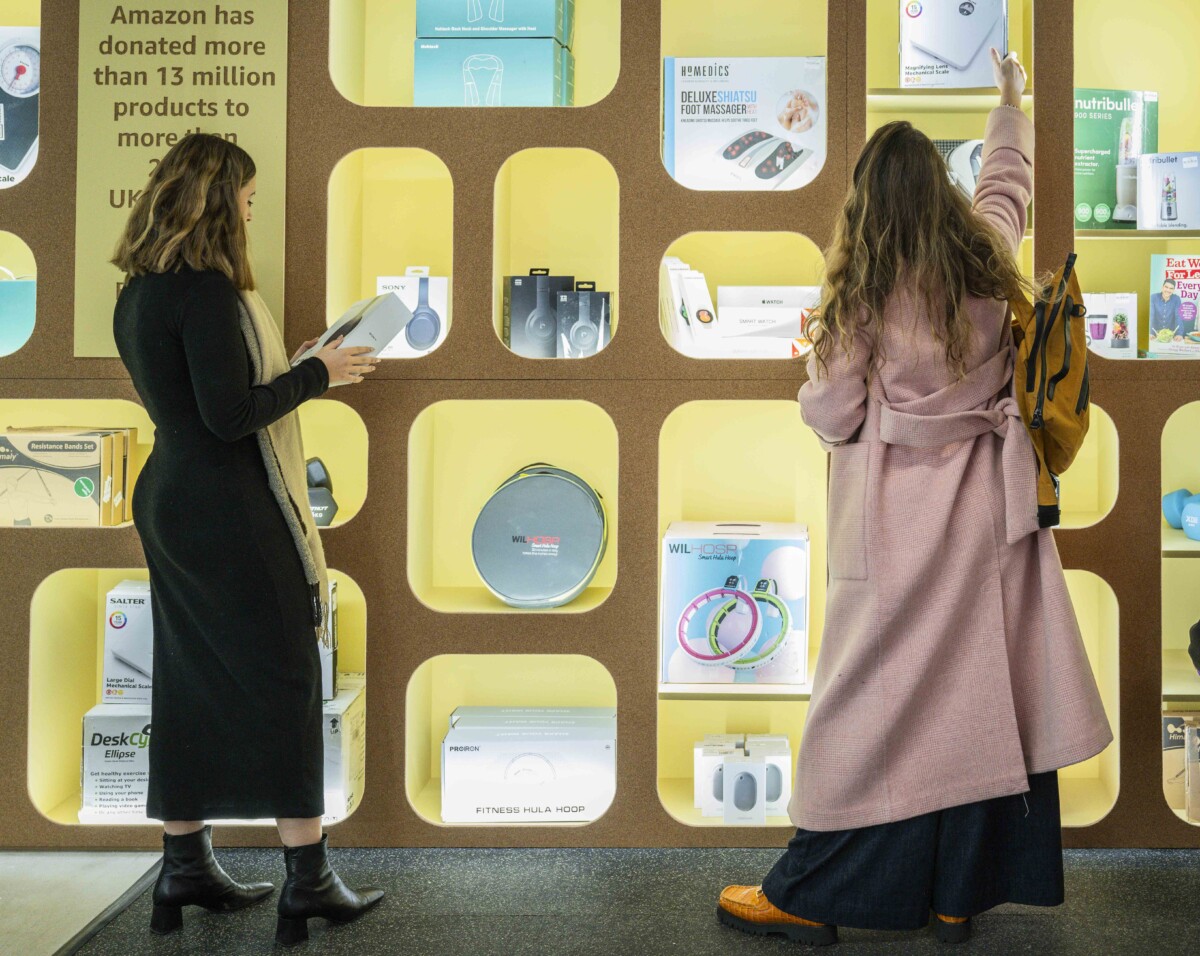 Customers at Amazon's Second Chance Store in London