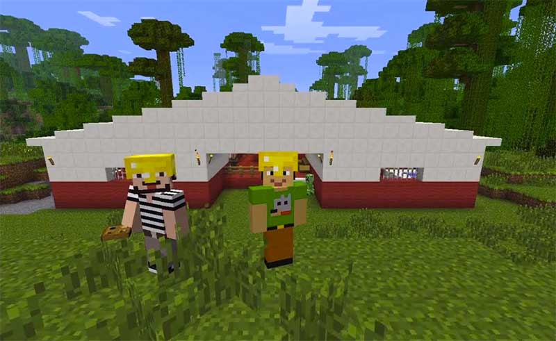 An example of a clinic built in Minecraft