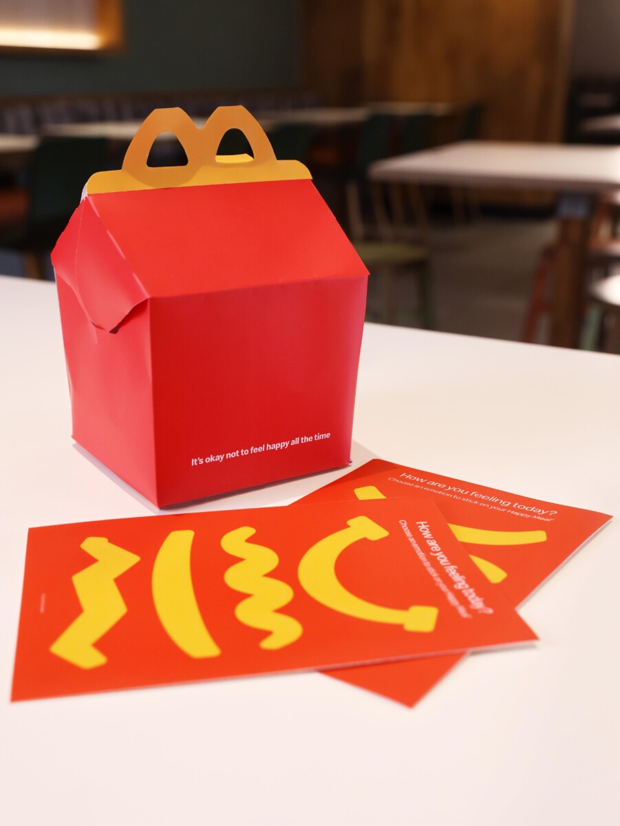 McDonald's Happy Meal box with stickers