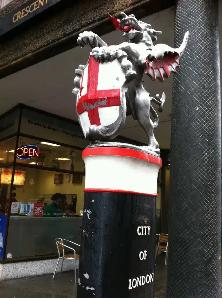 City of London boundary marker in the shape of a drafon.