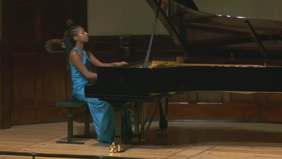 Pianist Jeneba Kanneh-Mason performing on stage at London's Wigmore Hall at the launch of the venue's 125th Anniversary, 2025/26 Season on Wednesday 26 March, 2025.