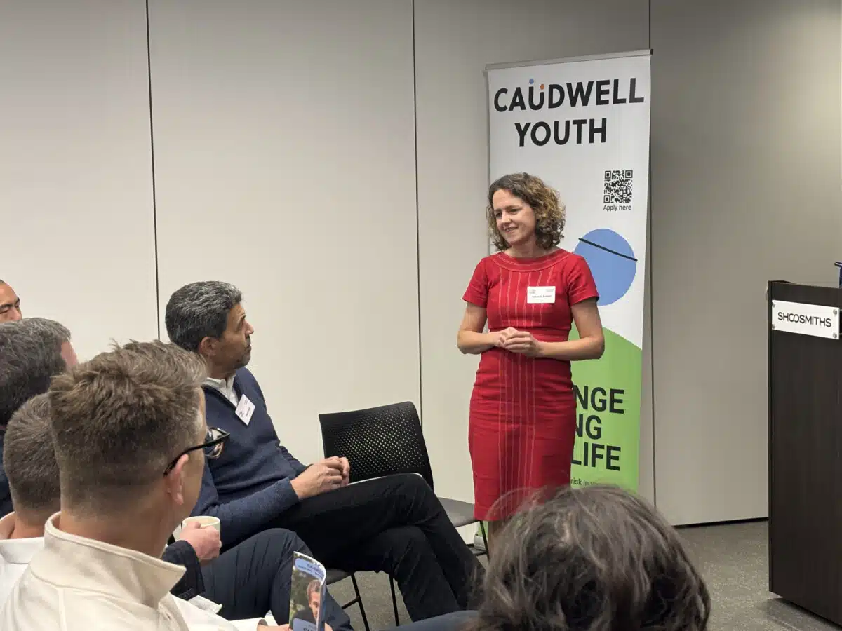 Amanda Batten presenting at a mentors' event.
