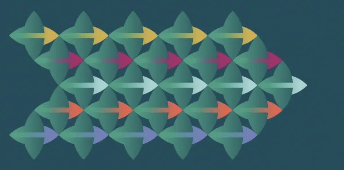 The illustration depicting the chain of onward giving.