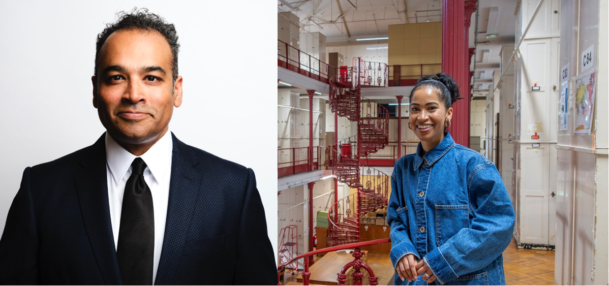 Broadcaster Swarzy Shire and journalist Krishnan Guru-Murthy