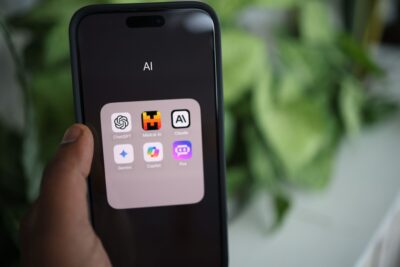 AI app icons on a mobile phone screen