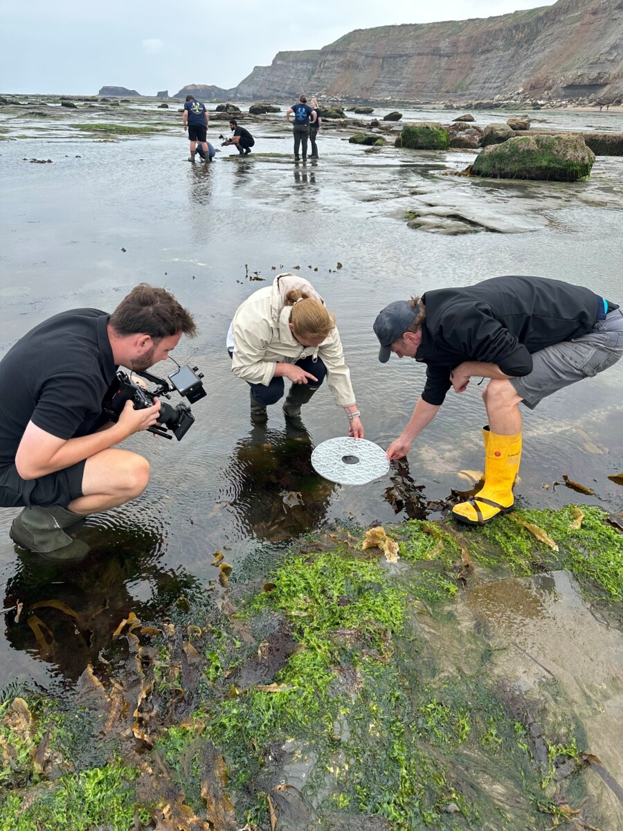 North Sea Conservation. Catherine Douglas from Unity Trust Bank and Joe Redfern from the Whitby Lobster Hatchery