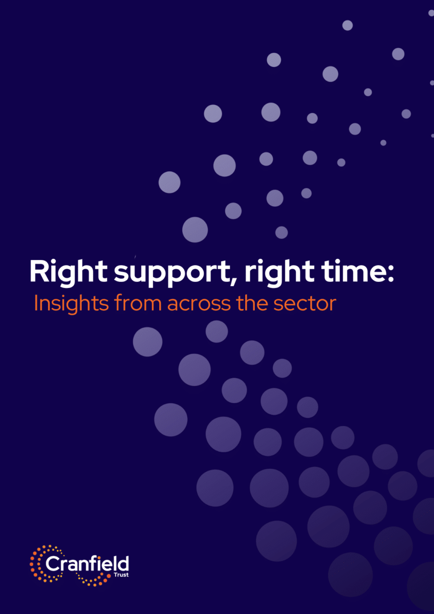 Cover of Cranfield Trust's 2026 report "RIght support, right time"