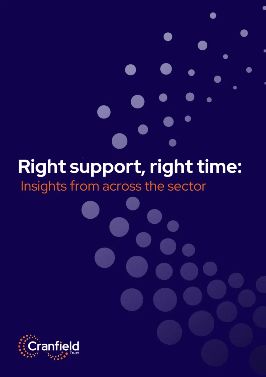 Cover of Cranfield Trust's 2026 report "RIght support, right time"