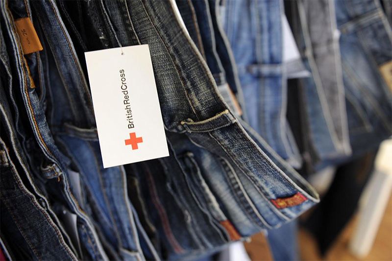 Briish Red Cross jeans label. Photo: British Red Cross