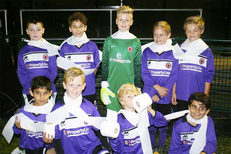 Netherton Hawks fundraising from toilet rolls