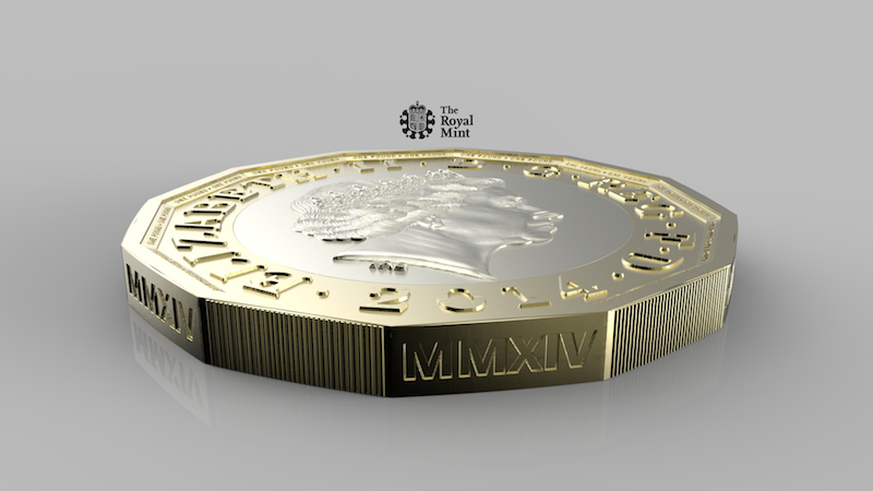 New one pound coin design - from the edge. Image: The Royal Mint