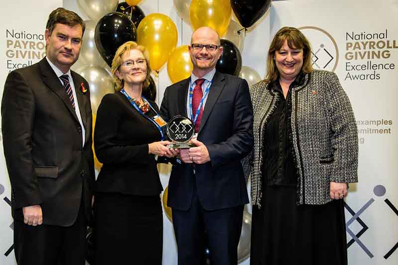 Prudential UK & Europe, winners of Most Successful Sustained Scheme (Medium Employer) at the 2014 National Payroll Giving Excellence Awards