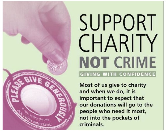 Support Charity Not Crime leaflet