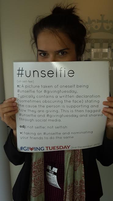 The #unselfie is a hallmark of the #GivingTuesday campaign